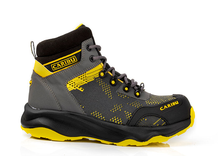 Bota Tenis de seguridad Industrial dieléctrico - Modelo Caribu 925 Gris / Amarillo - Bota de seguridad, táctica y tenis de seguridad
