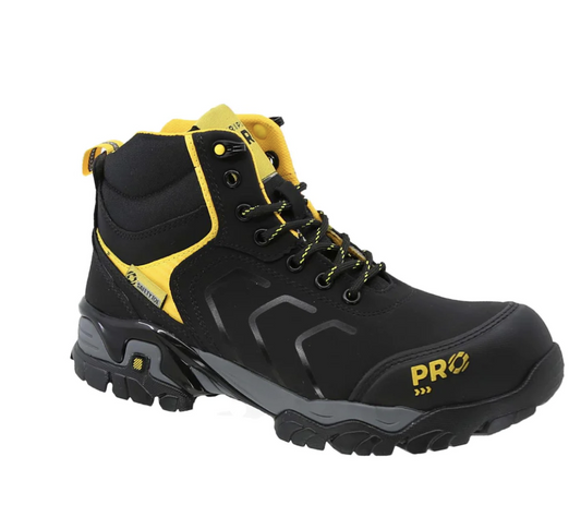 Bota de seguridad Pro Gear 423 Negro/Amarillo – Marca Triples Pro - Bota de seguridad, táctica y tenis de seguridad 