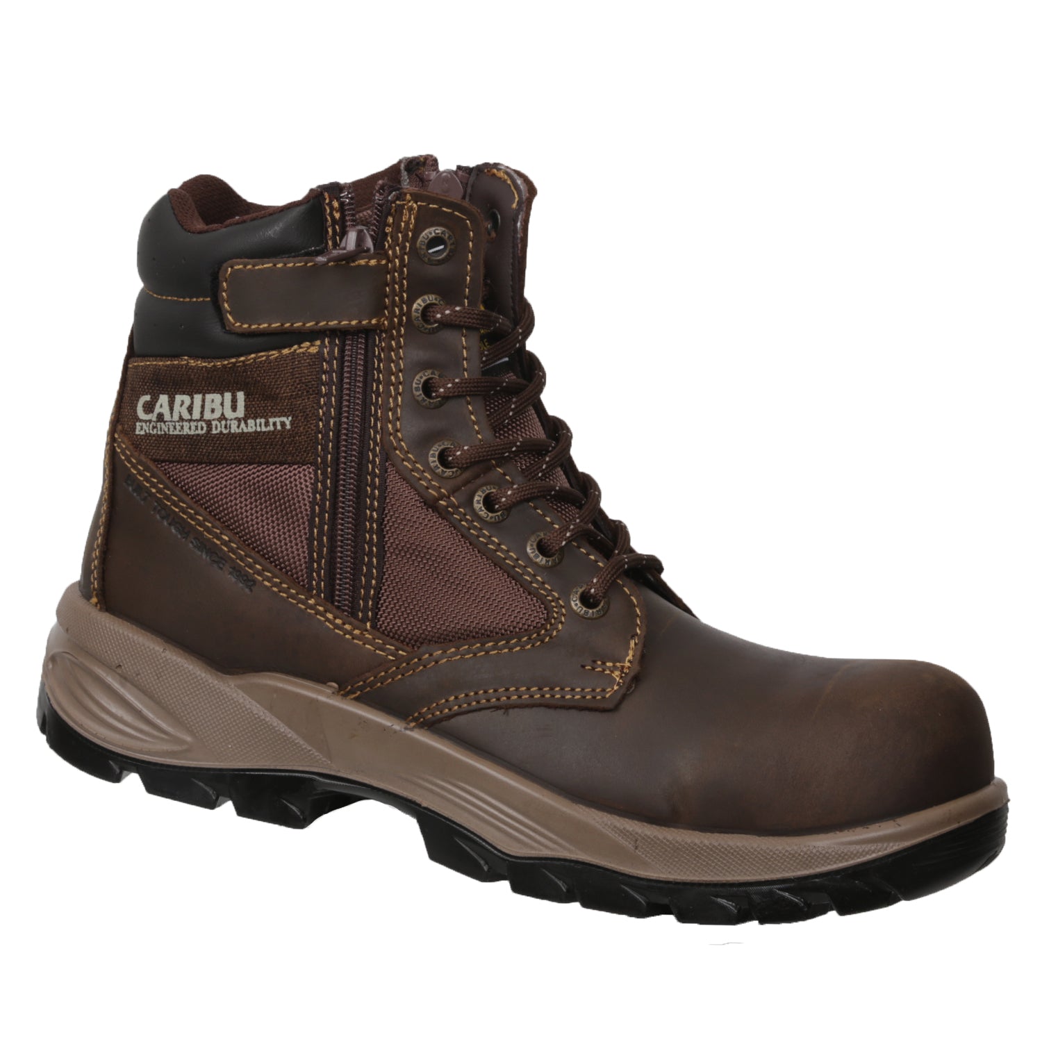 Bota Industrial Modelo Bota Steel Caribu Caf 710. Precio de mayoreo 685 con IVA